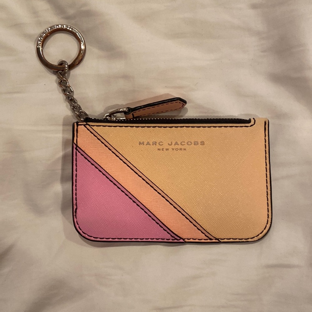 Marc Jacobs Pink and Tan Key & Card Holder